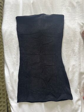 Monday Swimwear Black Strapless Textured Tube dress